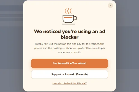 An ad-block notice
