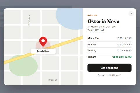 A map popup
