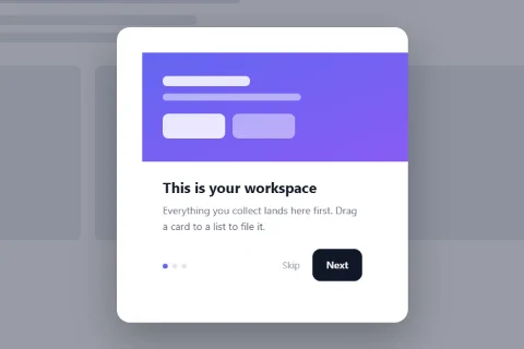 A multi-step popup
