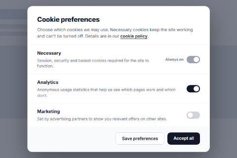 Cookie notice popup