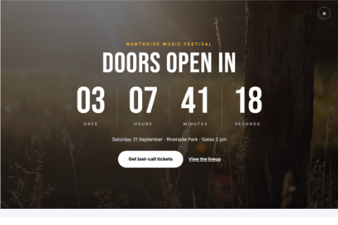 Fullscreen countdown preset