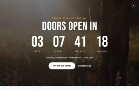 Fullscreen countdown preset