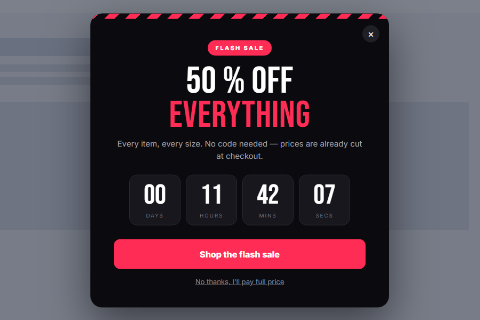 Countdown popup