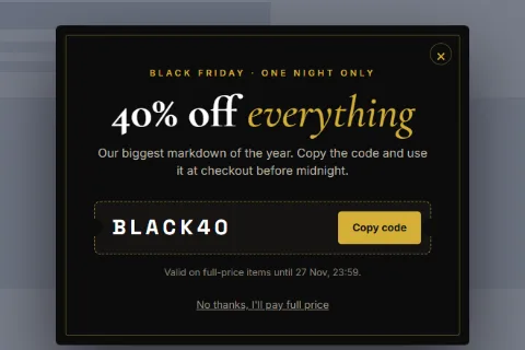 Gold ticket coupon preset