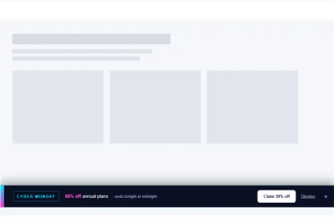 A floating bar at the bottom of the page instead of a full popup